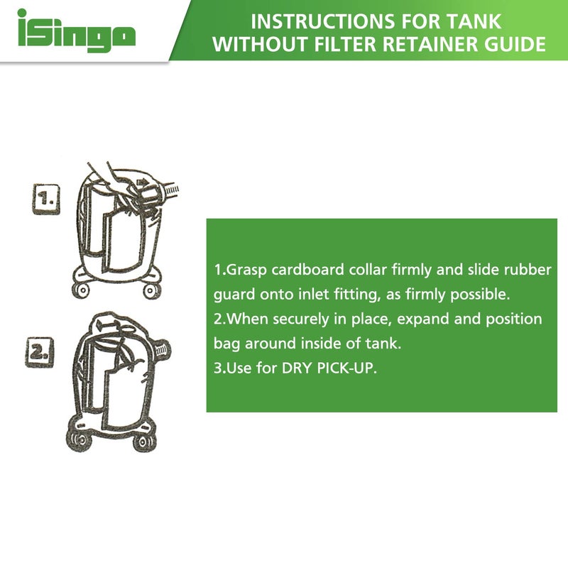 isingo 15 عبوة أكياس فلتر بديلة سعة 5-8 جالون لجهاز الشفط نوع E-9066100، 90661، 9066133، نوع H لـ S90671 9067100 9067133؛ VF2004، أكياس فلتر شفط عالية الكفاءة يمكن التخلص منها VHBS - Image 5